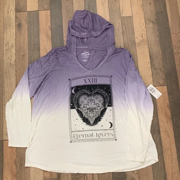 NWT Torrid Supersoft Long Sleeve Hooded T-Shirt - Picture 3 of 5